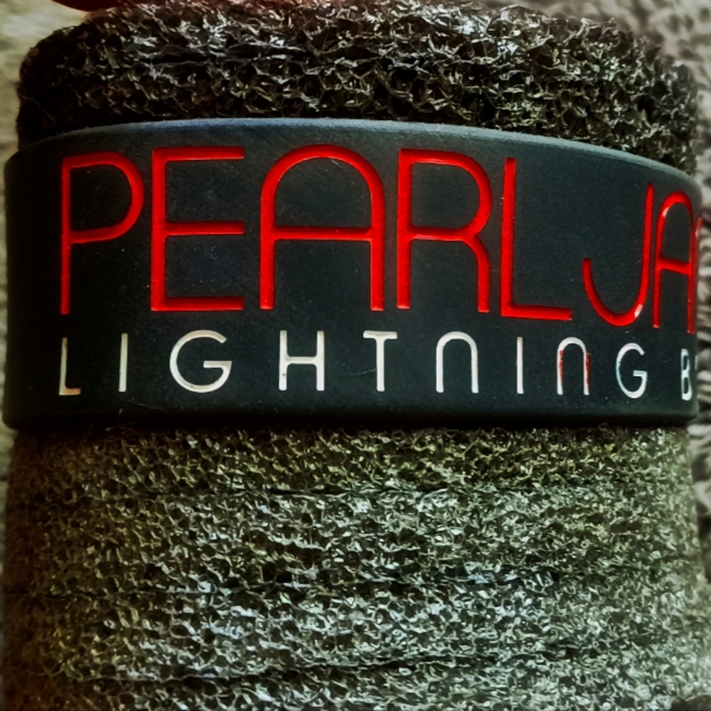 Pearl Jam Lightning Bolt Black Wristband